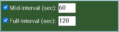 interval timer settings selection